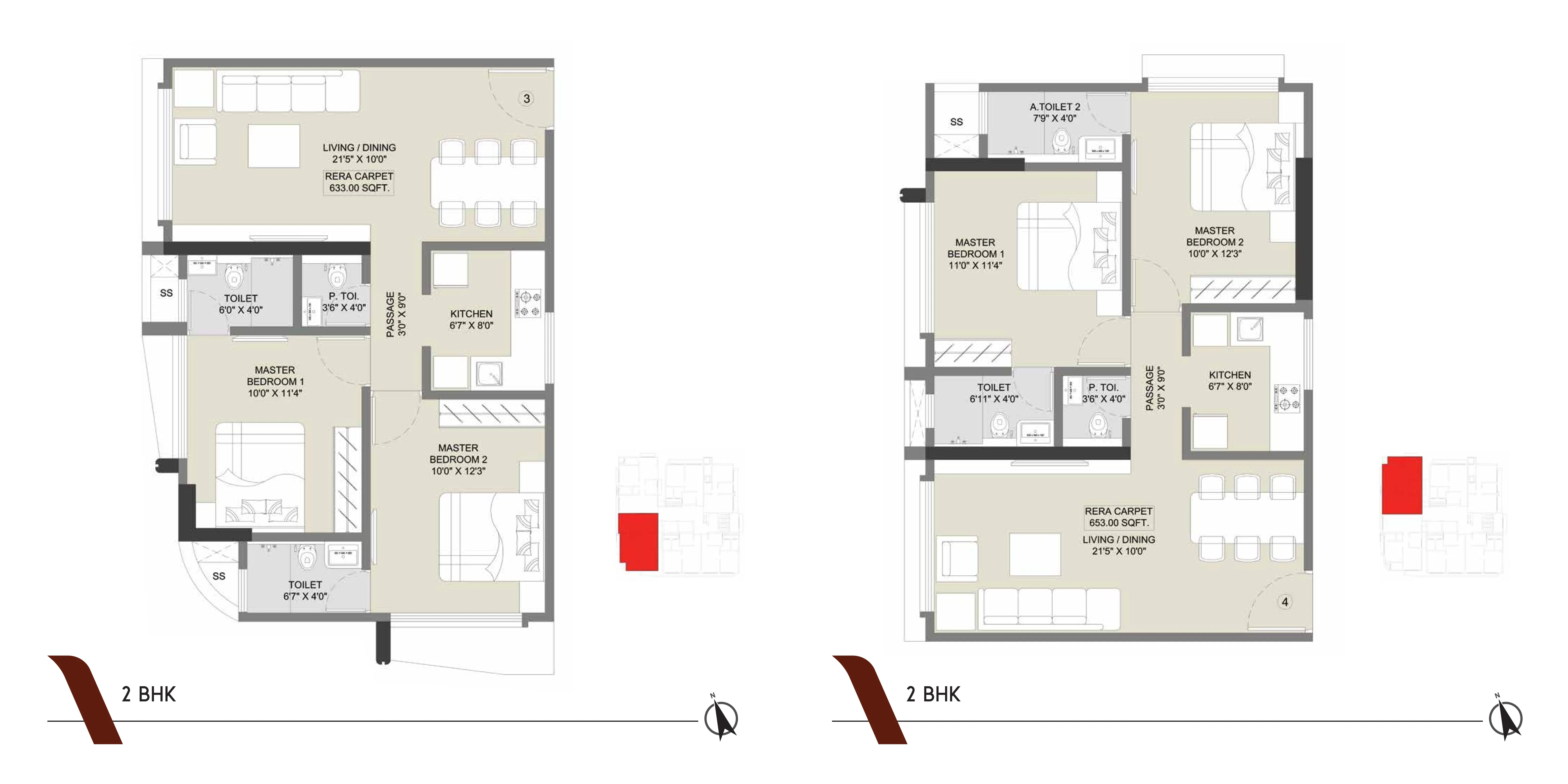 Vue Dotom 2 Bhk floorplan